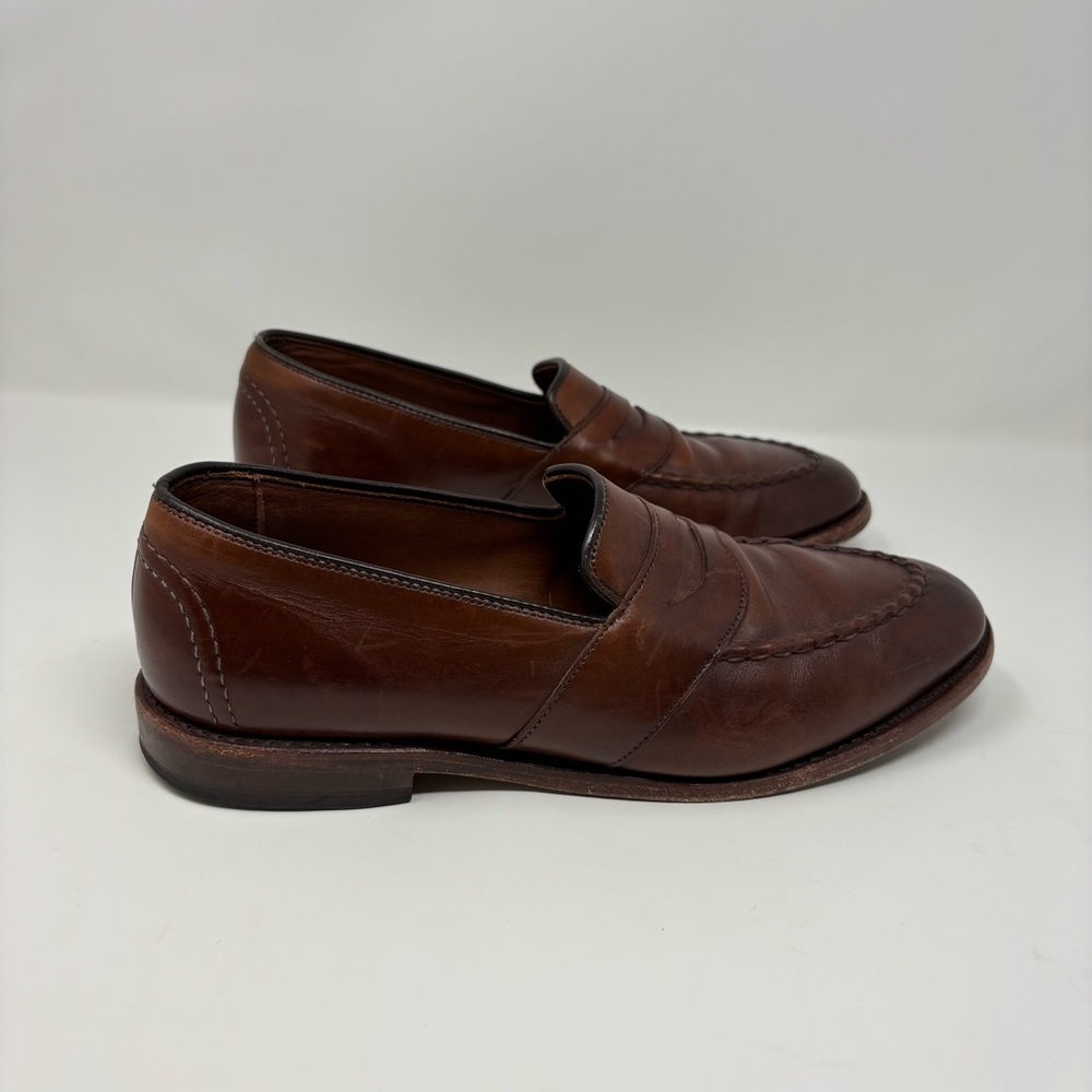 ALLEN EDMONDS  Randolph Brown Leather Penny Loafers Shoes Men's Size 9.5 D